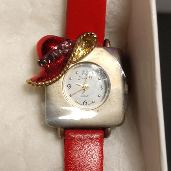 ✨SALE✨ Red Hatters Leather Watch - NEW - Picture 2 of 15